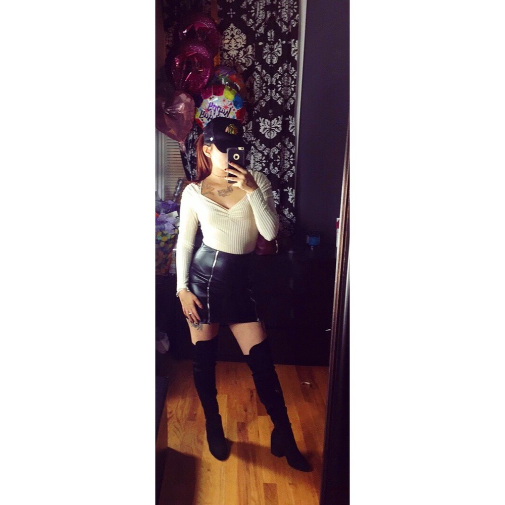 Faux leather skirt